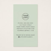 Light sageグリーンロゴのソーシャルメディアの名刺 (裏面)