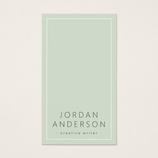 Light sageグリーンロゴのソーシャルメディアの名刺 (正面)