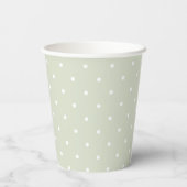 Light Sage Green and White Polka Dots Baby Shower 紙コップ (裏面)