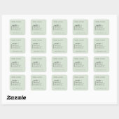 Light Sage Green Minimalist Candle Label Sticker スクエアシール (シート)