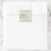 Light Sage Green Minimalist Candle Label Sticker スクエアシール (バッグ)