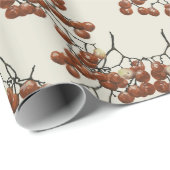 Light sage green Red Peppercorns gift wrapping ラッピングペーパー (ロールコーナー)