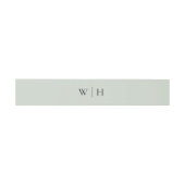 Light Sage Green Serif Monogram 結婚 with Line's 招待状ベリーバンド (フラット)