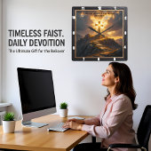 Light Salvation Cross Stairway Mountain John 8:12 スクエア壁時計