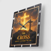 Light Salvation Crosses Mountain Glowing Stone スクエア壁時計 (傾斜)