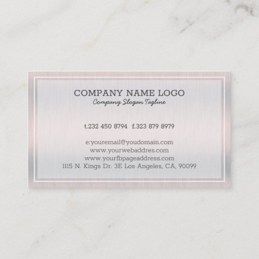 Light silver-gray metallic background 名刺 (裏面)