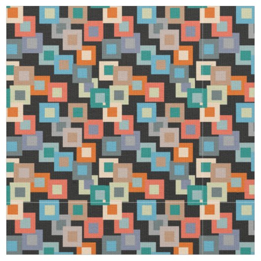Light Squares on Dark ファブリック (クローズアップ)