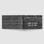 Light String On Dark Gray Wood Wedding  ゲストブック (全面)