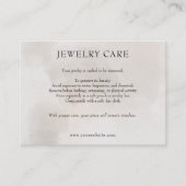 Light Taupe Abstract Watercolor Jewelry Care Card エンクロージャーカード (正面)