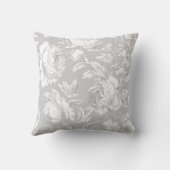 Light Taupe Floral Chinoiserie クッション (裏面)