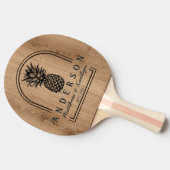 Light Teak Wood Pineapple Wedding Arch & Name 卓球ラケット (横)