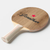 Light Teak Wood Vintage Star Signature 卓球ラケット (正面アングル)