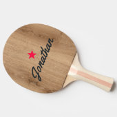 Light Teak Wood Vintage Star Signature 卓球ラケット (横)