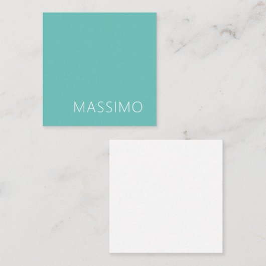 Light Teal Trendy Modern Minimalist Chic Name ノートカード (正面/裏面)