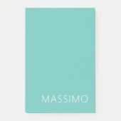 Light Teal Trendy Modern Minimalist Chic Name ポストイット (正面)