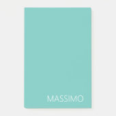 Light Teal Trendy Modern Minimalist Chic Name ポストイット (正面)