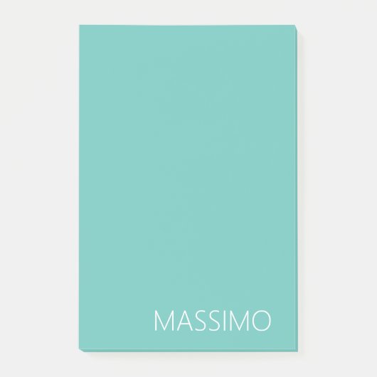 Light Teal Trendy Modern Minimalist Chic Name ポストイット (正面)