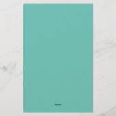 Light Teal Trendy Modern Minimalist Chic Name 便箋 (裏面)