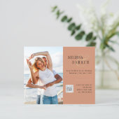 Light Terracotta写真結婚の日救付QRコード (スタンド正面)