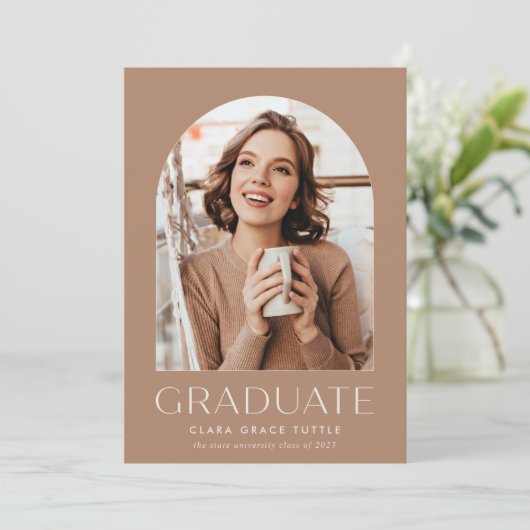 Light Terracotta | Classic Arch Photo Graduation A 案内状 (スタンド正面)