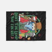 Light The Lamp Not The Rat Funny Christmas 2  フリースブランケット (正面(横))