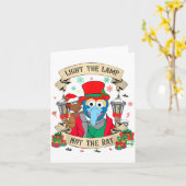Light The Lamp Not The Rat Funny Christmas Matchin カード (黄色い花)