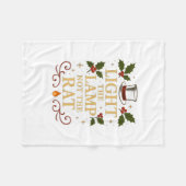 Light The Lamp Not The Rat Funny Christmas Matchin フリースブランケット (正面(横))