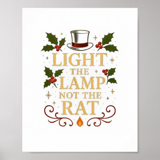 Light The Lamp Not The Rat Funny Christmas Matchin ポスター (正面)