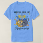 Light The Meownorah Jewish Cat Menorah Lover Ugly  Tシャツ (デザイン正面)