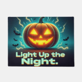 Light Up the Night Jack-O-Lantern Halloween ドアマット (正面)