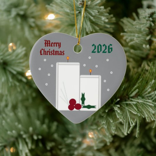 "Light Up the Season" Ceramic Heart Ornament セラミックオーナメント (ツリー)
