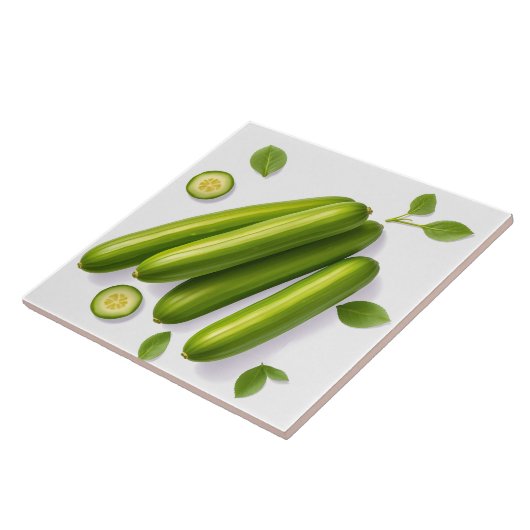 Light Vegetable Cucumber Floral Pattern タイル (側面)