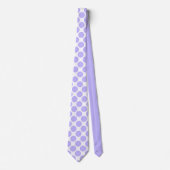 Light Violet Polka Dots on White Custom Necktie ネクタイ (正面)