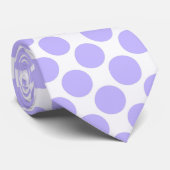 Light Violet Polka Dots on White Custom Necktie ネクタイ (ロール)