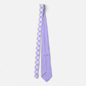 Light Violet Polka Dots on White Custom Necktie ネクタイ (裏面)
