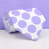 Light Violet Polka Dots on White Custom Necktie ネクタイ