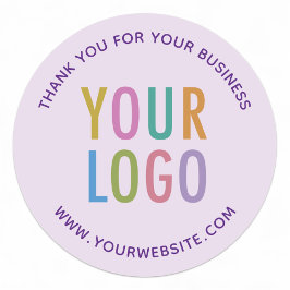 Light Violet Purple Thank You Stickers カスタムロゴ ラウンドシール