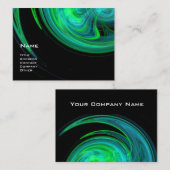 LIGHT VORTEXアクアブルーグリーンフラクタルスワーズ 名刺 (正面/裏面)