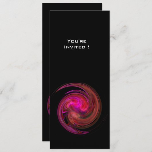 LIGHT VORTEX明るいピンクの赤い紫の紫の黒 招待状 (正面/裏面)