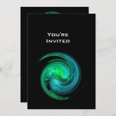 LIGHT VORTEX明るい青の緑の黒 招待状 (正面/裏面)
