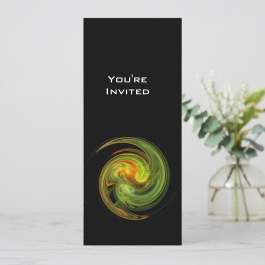 LIGHT VORTEX明るい黄色のオレンジ色の緑の黒 招待状 (スタンド正面)