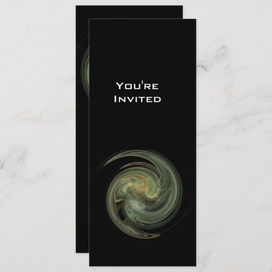 LIGHT VORTEX明るい黄色の白い灰色の黒 招待状 (正面/裏面)
