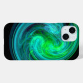 LIGHT VORTEX、抽象芸術ブルーグリーンフラクタル波 Case-Mate iPhoneケース (裏面 (横))