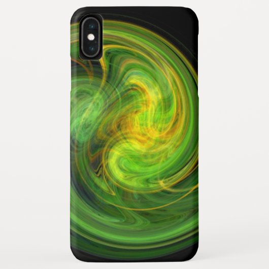 LIGHT VORTEX、黄鮮やか緑の抽象芸術渦巻き Case-Mate iPhoneケース (裏面)