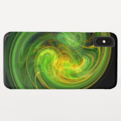 LIGHT VORTEX、黄鮮やか緑の抽象芸術渦巻き Case-Mate iPhoneケース (裏面(横))