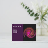 LIGHT VORTEX、黒鮮やかピンク紫の赤い白 名刺 (スタンド正面)