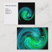 LIGHT VORTEX、黒鮮やか色の緑の白 名刺 (正面/裏面)