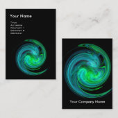 LIGHT VORTEX、黒鮮やか色の緑 名刺 (正面/裏面)