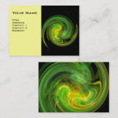 LIGHT VORTEX、黒鮮やか黄の緑の白 名刺 (正面/裏面)