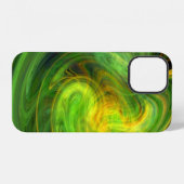 LIGHT VORTEX / Yellow 鮮やか Green抽象芸術 iPhoneケース (裏面横)